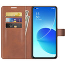 For OPPO Reno6 5G Retro Calf Pattern Buckle Horizontal Flip Leather Case with Holder & Card Slots & Wallet(Light Brown)