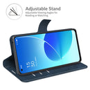 For OPPO Reno6 5G Retro Calf Pattern Buckle Horizontal Flip Leather Case with Holder & Card Slots & Wallet(Blue)