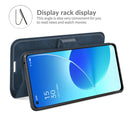 For OPPO Reno6 5G Retro Calf Pattern Buckle Horizontal Flip Leather Case with Holder & Card Slots & Wallet(Blue)