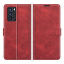 For OPPO Reno6 Pro 5G Retro Calf Pattern Buckle Horizontal Flip Leather Case with Holder & Card Slots & Wallet(Red)