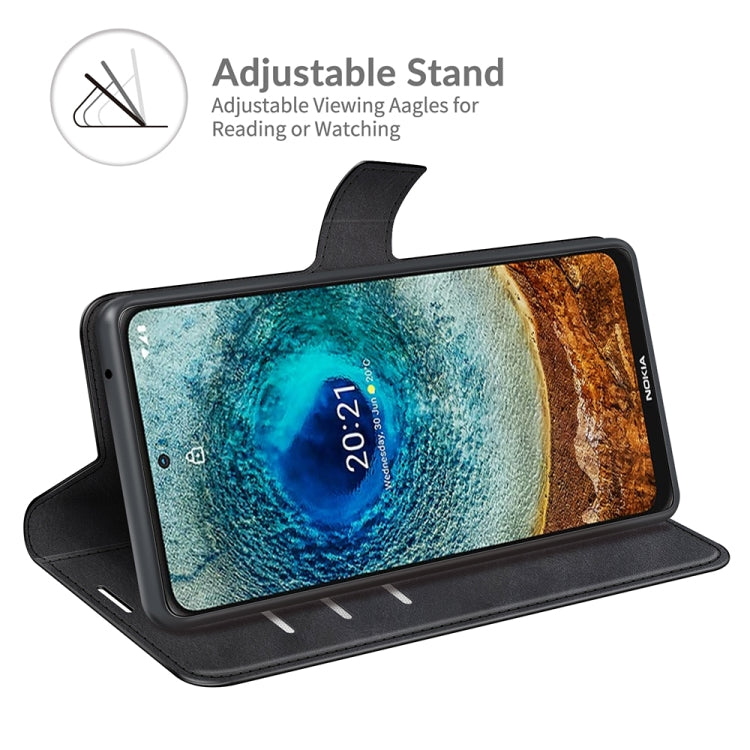 For Nokia X10 / X20 Retro Calf Pattern Buckle Horizontal Flip Leather Case with Holder & Card Slots & Wallet(Black)