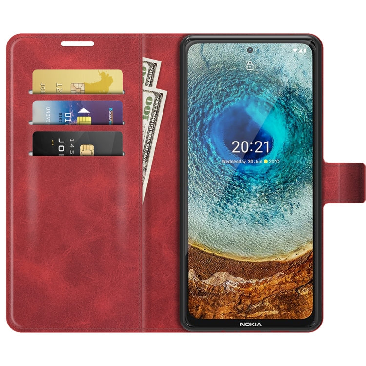 For Nokia X10 / X20 Retro Calf Pattern Buckle Horizontal Flip Leather Case with Holder & Card Slots & Wallet(Red)