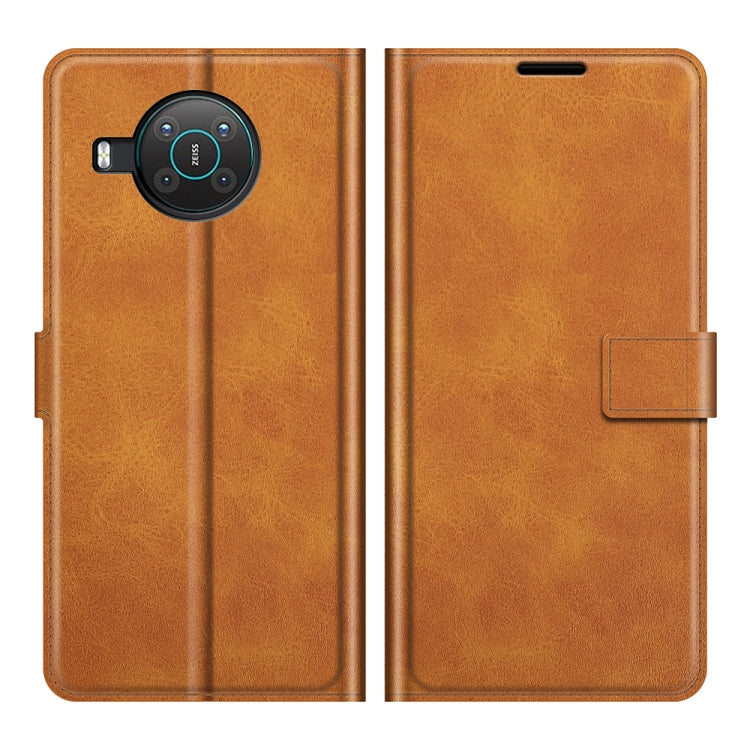 For Nokia X10 / X20 Retro Calf Pattern Buckle Horizontal Flip Leather Case with Holder & Card Slots & Wallet(Yellow)