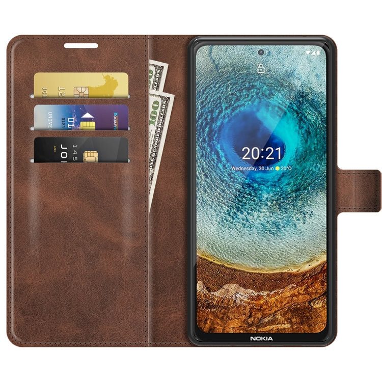 For Nokia X10 / X20 Retro Calf Pattern Buckle Horizontal Flip Leather Case with Holder & Card Slots & Wallet(Dark Brown)