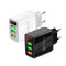 QC-07 5.1A QC3.0 3 x USB Ports Fast Charger with LED Digital Display for Mobile Phones and Tablets, EU Plug(White)