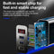 QC-07 5.1A QC3.0 3 x USB Ports Fast Charger with LED Digital Display for Mobile Phones and Tablets, EU Plug(White)
