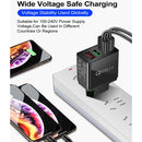 QC-07 5.1A QC3.0 3 x USB Ports Fast Charger with LED Digital Display for Mobile Phones and Tablets, EU Plug(White)