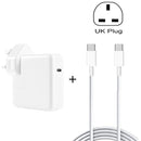 96W USB-C / Type-C Power Adapter Portable Charger with 1.8m USB-C / Type-C to USB-C / Type-C Charging Cable, UK Plug