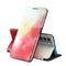 For Samsung Galaxy S21 FE Voltage Watercolor Pattern Skin Feel Magnetic Horizontal Flip PU Leather Case with Holder(Red)