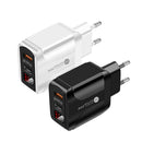 PD001 5A PD3.0 20W + QC3.0 USB Fast Charger with LED Digital Display, EU Plug(White)