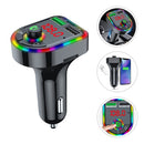 F6 Car FM Transmitter Colorful Breathing Atmosphere Lamp MP3 Player Charger
