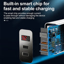 F002C QC3.0 USB + USB 2.0 Fast Charger with LED Digital Display for Mobile Phones and Tablets, EU Plug(Black)