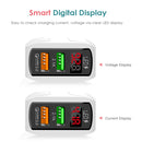 F002C QC3.0 USB + USB 2.0 Fast Charger with LED Digital Display for Mobile Phones and Tablets, EU Plug(Black)