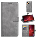 Retro Calf Pattern Buckle Horizontal Flip Leather Case with Holder & Card Slots & Wallet For iPhone 13(Grey)