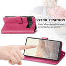 For Google Pixel 6 Pro Four-leaf Clasp Embossed Buckle Mobile Phone Protection Leather Case with Lanyard & Card Slot & Wallet & Bracket Function(Magenta)