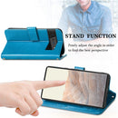 For Google Pixel 6 Pro Four-leaf Clasp Embossed Buckle Mobile Phone Protection Leather Case with Lanyard & Card Slot & Wallet & Bracket Function(Blue)