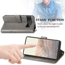 For Google Pixel 6 Pro Four-leaf Clasp Embossed Buckle Mobile Phone Protection Leather Case with Lanyard & Card Slot & Wallet & Bracket Function(Gray)