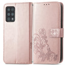 For Cubot X30 Four-leaf Clasp Embossed Buckle Mobile Phone Protection Leather Case with Lanyard & Card Slot & Wallet & Bracket Function(Rose Gold)