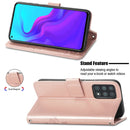 For Cubot X30 Four-leaf Clasp Embossed Buckle Mobile Phone Protection Leather Case with Lanyard & Card Slot & Wallet & Bracket Function(Rose Gold)