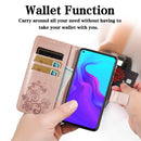 For Cubot X30 Four-leaf Clasp Embossed Buckle Mobile Phone Protection Leather Case with Lanyard & Card Slot & Wallet & Bracket Function(Rose Gold)
