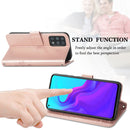 For Cubot X30 Four-leaf Clasp Embossed Buckle Mobile Phone Protection Leather Case with Lanyard & Card Slot & Wallet & Bracket Function(Rose Gold)