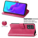 For Cubot X30 Four-leaf Clasp Embossed Buckle Mobile Phone Protection Leather Case with Lanyard & Card Slot & Wallet & Bracket Function(Magenta)