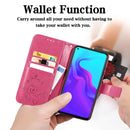 For Cubot X30 Four-leaf Clasp Embossed Buckle Mobile Phone Protection Leather Case with Lanyard & Card Slot & Wallet & Bracket Function(Magenta)