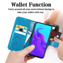 For Cubot X30 Four-leaf Clasp Embossed Buckle Mobile Phone Protection Leather Case with Lanyard & Card Slot & Wallet & Bracket Function(Blue)