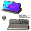 For Cubot X30 Four-leaf Clasp Embossed Buckle Mobile Phone Protection Leather Case with Lanyard & Card Slot & Wallet & Bracket Function(Gray)