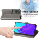 For Cubot X30 Four-leaf Clasp Embossed Buckle Mobile Phone Protection Leather Case with Lanyard & Card Slot & Wallet & Bracket Function(Gray)
