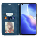 For OPPO Reno 5 5G /Find X3 Lite Retro Skin Feel Business Magnetic Horizontal Flip Leather Case With Holder & Card Slots & Wallet & Photo Frame(Blue)