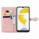 For OPPO Realme C21 Mandala Flower Embossed Horizontal Flip Leather Case with Holder & Three Card Slots & Wallet & Lanyard(Rose Gold)