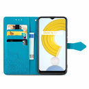 For OPPO Realme C21 Mandala Flower Embossed Horizontal Flip Leather Case with Holder & Three Card Slots & Wallet & Lanyard(Blue)