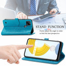 For OPPO Realme C21 Mandala Flower Embossed Horizontal Flip Leather Case with Holder & Three Card Slots & Wallet & Lanyard(Blue)