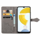 For OPPO Realme C21 Mandala Flower Embossed Horizontal Flip Leather Case with Holder & Three Card Slots & Wallet & Lanyard(Gray)