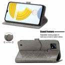 For OPPO Realme C21 Mandala Flower Embossed Horizontal Flip Leather Case with Holder & Three Card Slots & Wallet & Lanyard(Gray)