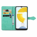 For OPPO Realme C21 Mandala Flower Embossed Horizontal Flip Leather Case with Holder & Three Card Slots & Wallet & Lanyard(Green)