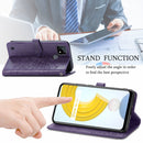 For OPPO Realme C21 Mandala Flower Embossed Horizontal Flip Leather Case with Holder & Three Card Slots & Wallet & Lanyard(Purple)