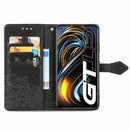For OPPO Realme GT 5G / Realme Q3 Pro 5G Mandala Flower Embossed Horizontal Flip Leather Case with Holder & Three Card Slots & Wallet & Lanyard(Black)
