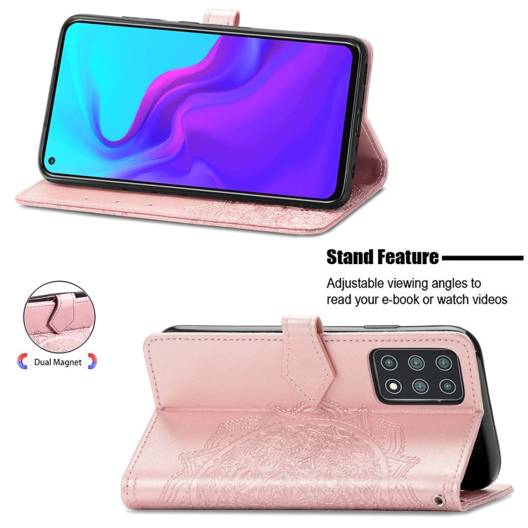 For Cubot X30 Mandala Flower Embossed Horizontal Flip Leather Case with Holder & Three Card Slots & Wallet & Lanyard(Rose Gold)