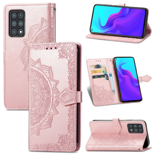 For Cubot X30 Mandala Flower Embossed Horizontal Flip Leather Case with Holder & Three Card Slots & Wallet & Lanyard(Rose Gold)