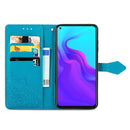 For Cubot X30 Mandala Flower Embossed Horizontal Flip Leather Case with Holder & Three Card Slots & Wallet & Lanyard(Blue)