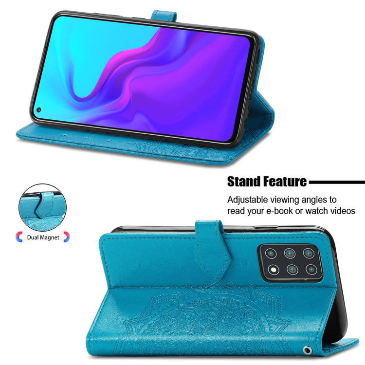 For Cubot X30 Mandala Flower Embossed Horizontal Flip Leather Case with Holder & Three Card Slots & Wallet & Lanyard(Blue)