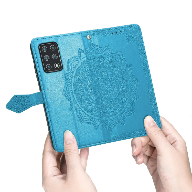 For Cubot X30 Mandala Flower Embossed Horizontal Flip Leather Case with Holder & Three Card Slots & Wallet & Lanyard(Blue)