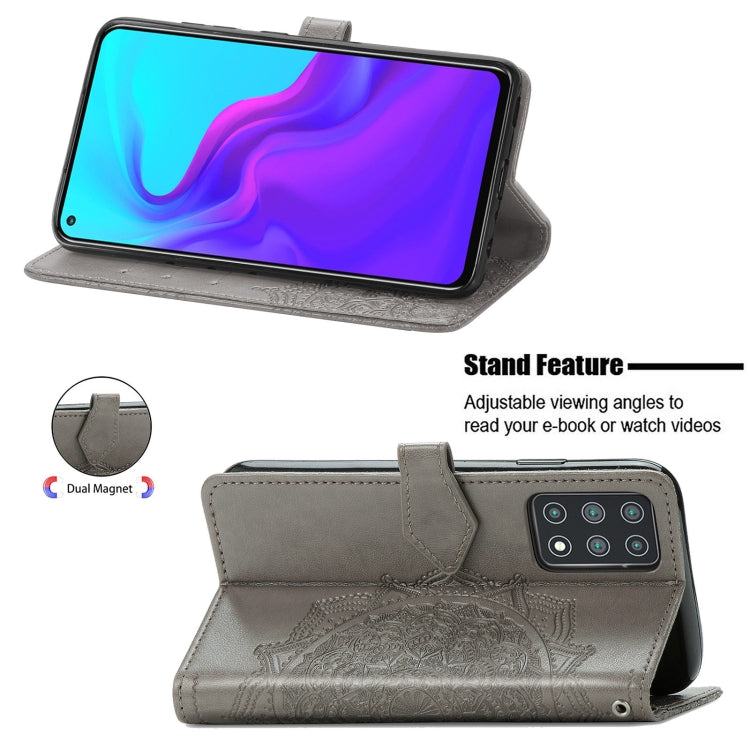 For Cubot X30 Mandala Flower Embossed Horizontal Flip Leather Case with Holder & Three Card Slots & Wallet & Lanyard(Gray)