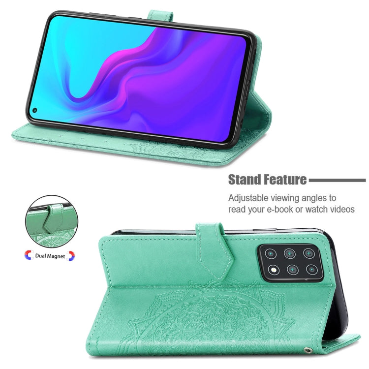 For Cubot X30 Mandala Flower Embossed Horizontal Flip Leather Case with Holder & Three Card Slots & Wallet & Lanyard(Green)