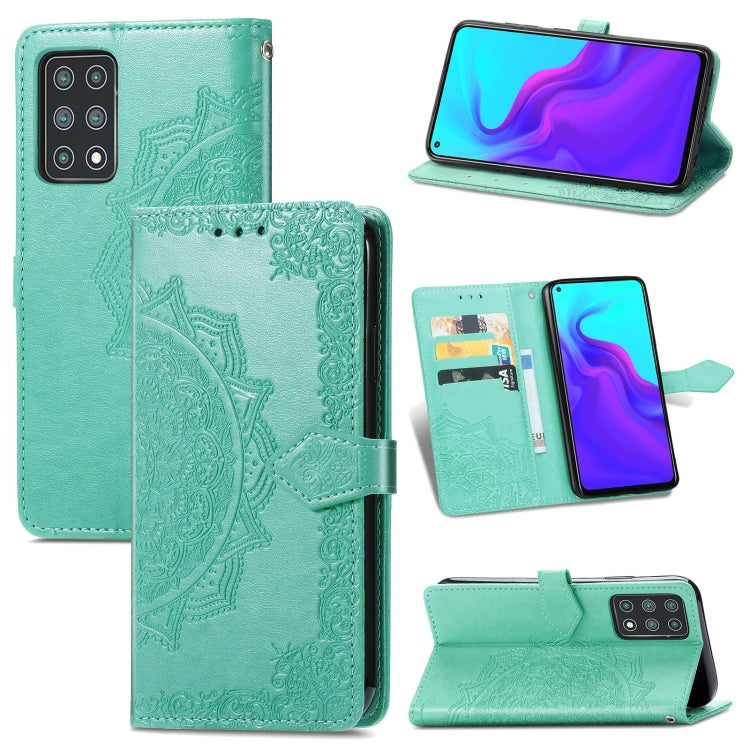 For Cubot X30 Mandala Flower Embossed Horizontal Flip Leather Case with Holder & Three Card Slots & Wallet & Lanyard(Green)