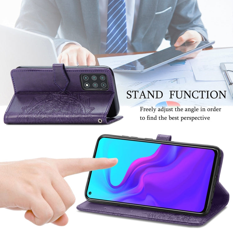 For Cubot X30 Mandala Flower Embossed Horizontal Flip Leather Case with Holder & Three Card Slots & Wallet & Lanyard(Purple)