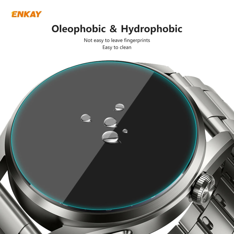 2 PCS For Huawei WATCH 3 Pro 48mm ENKAY Hat-Prince 0.2mm 9H 2.15D Curved Edge Tempered Glass Screen Protector Watch Film