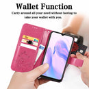 For Blackview A70 Four-leaf Clasp Embossed Buckle Mobile Phone Protection Leather Case with Lanyard & Card Slot & Wallet & Bracket Function(Magenta)